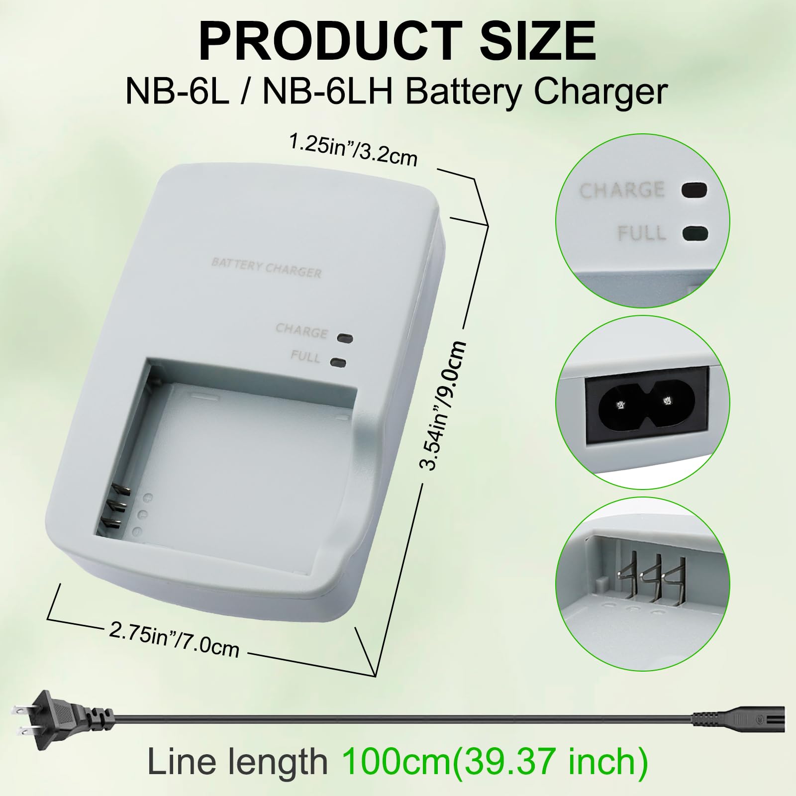 Batterie NB-6L 1300mAh X2 + Caricatore USB Per Canon PowerShot - Compatibile Con SX260, SX280, SX540