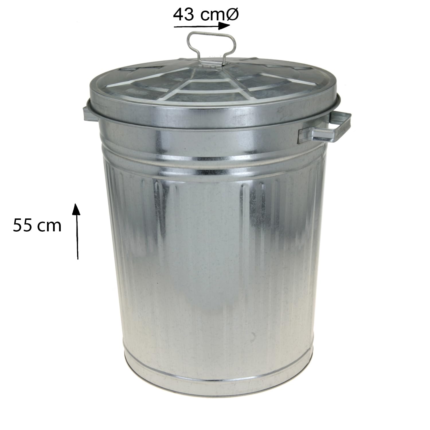 Mojawo 55L Oskartonne Aschetonne mit Deckel Ascheeimer Metalltonne Abfalltonne Küchen Mülleimer Abfalleimer Abfallsammler Müllbehälter
