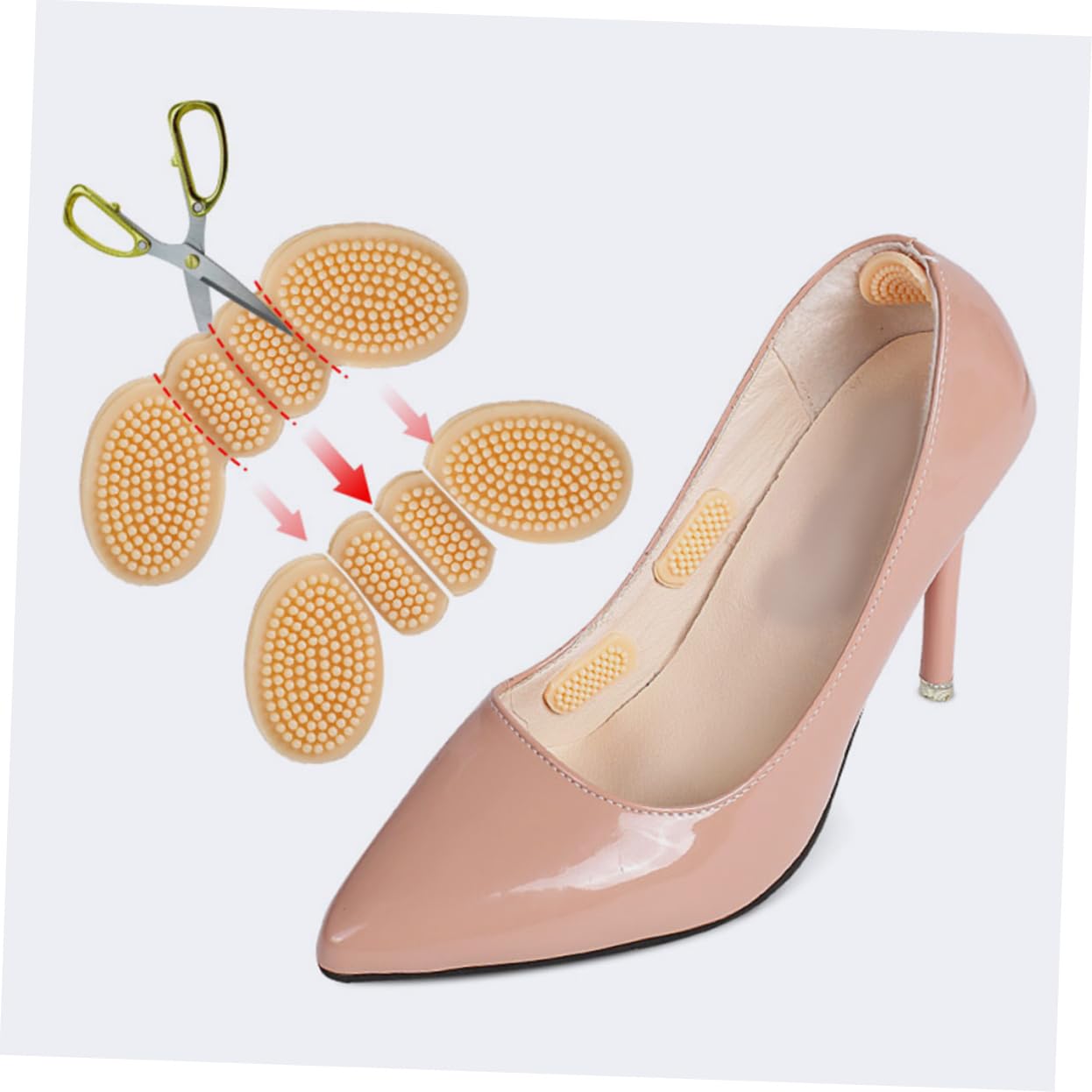 Healeved 4 Sätze Schmetterlingsanhänger Schuhreparatur Fußschellen Fußbett Shoe Mat Fersenkissen Schuhabsatzeinlagen Sneaker Fersenpolster Verschleißfester Fersenhalt Kieselgel 4 Paare * 4