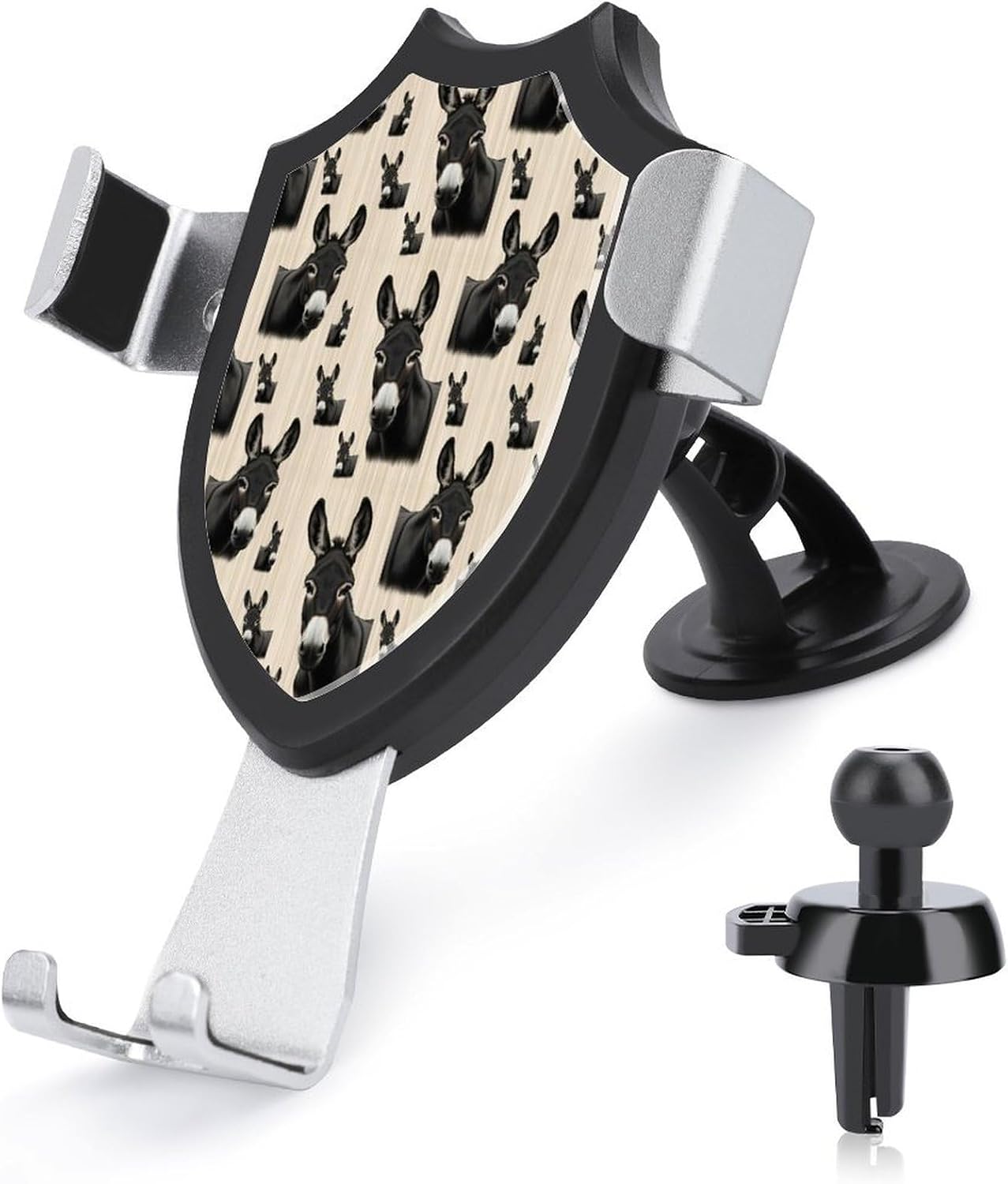 Phone Stand Cell Phone Car Mount Hands Free Automobile Holder Phone Holders Funny Black Donkey Art