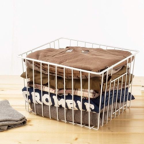 Miniatura 4 de SANNO Cestas para congelador, cestas de alambre de metal organizadoras de almacenamiento con asas para cocina, dormitorio, armarios, despensa, baño,