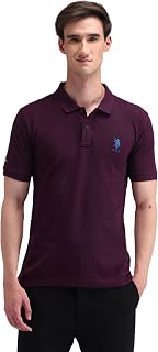 U.S. Polo Assn. Men's Solid Polo Collar Half Sleeve Casual Cotton Regular Fit T-Shirts Price In India