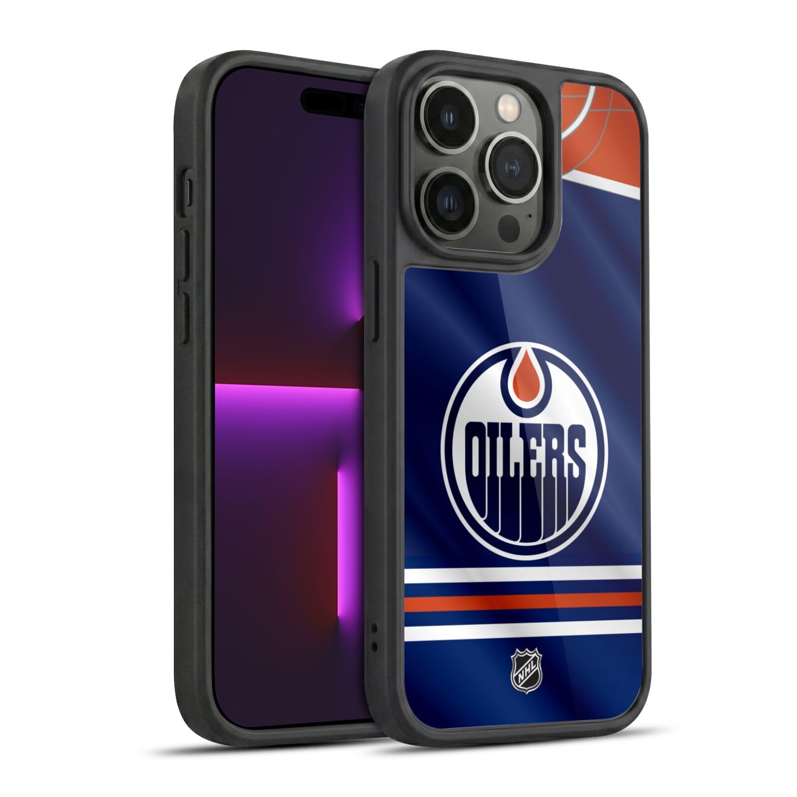 Head Case Designs Officially Licensed NHL Jersey Edmonton Oilers Gel Armor Case [Military Grade Drop Protection] Compatible with Apple iPhone 14 Pro
