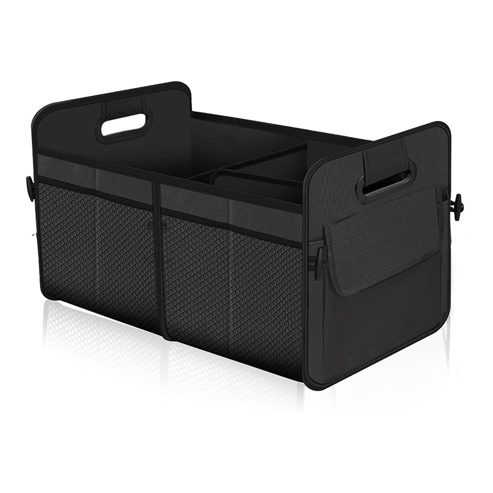 Jazuaiao Water Resistant Car Trunk Organizers Multiple Compartment Storage Bag Foldable Automotive Storage for SUVs Foldable Car with Reinforced Base