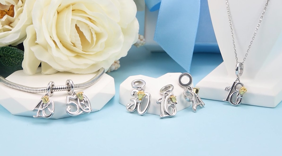 925 Sterling Silver Rose Flower Basket Bead - European Charm Bracelet & Necklace Charm, Silver Rose Pendant For Jewelry Making - View #5