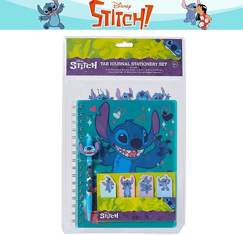 Miniatura 9 de Innovative Designs Disney Stitch - Cuaderno en espiral, bolígrafo, pestañas adhesivas, 96 páginas rayadas, color azul