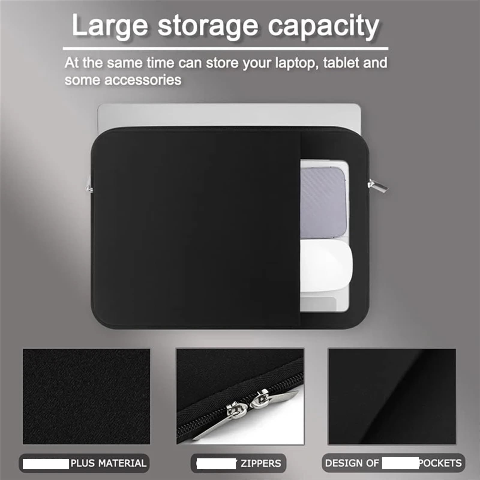 Borsa for computer for laptop Custodia for 13 14 15.6 for for il trasporto per Computer Compatibile(Grey,14 inch)