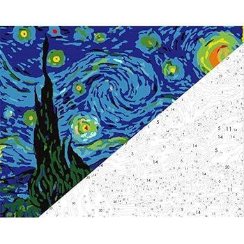 Malen Nach Zahlen Fur Erwachsene Van Gogh Die Sternennacht Diy Acryl Malen Nach Zahlen Kit Fur Zukunft Vorgedruckte Leinwand Mit 3 Pinseln Und Bunten Farben Gut Zur Entspannung