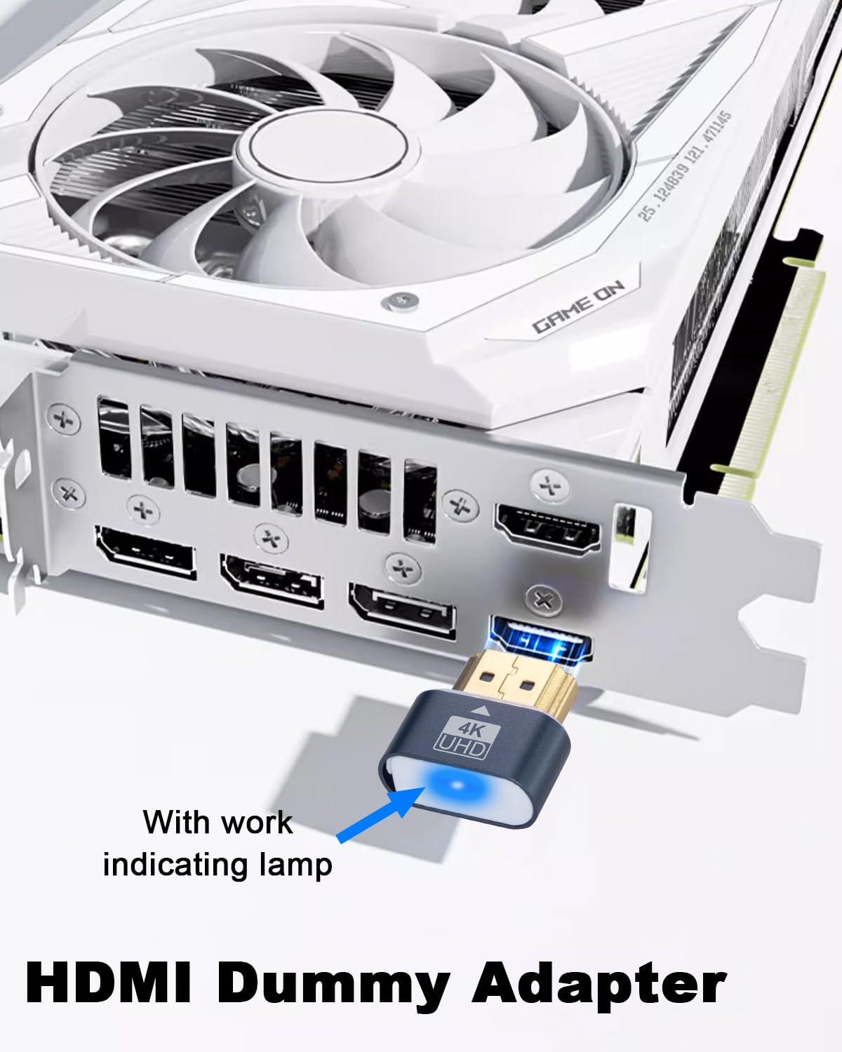 Duttek Wtyk HDMI 4K – emulator wyświetlacza wirtualnego monitora, adapter wyświetlacza bez głowy do systemu Windows Mac OSX Linux, obsługuje do 4K przy 60 Hz (z lampką kontrolną, 1 opakowanie)