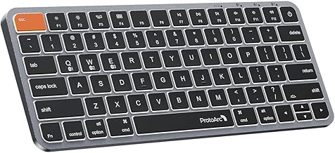 Backlit Compact Wireless Keyboard for Mac, K90-A Bluetooth Keyboard, Multi-Device, Low Profile, Fluid Quiet Typing, Rechargeable, Compatible with MacBook Pro/Air, iPad - Space Gray
