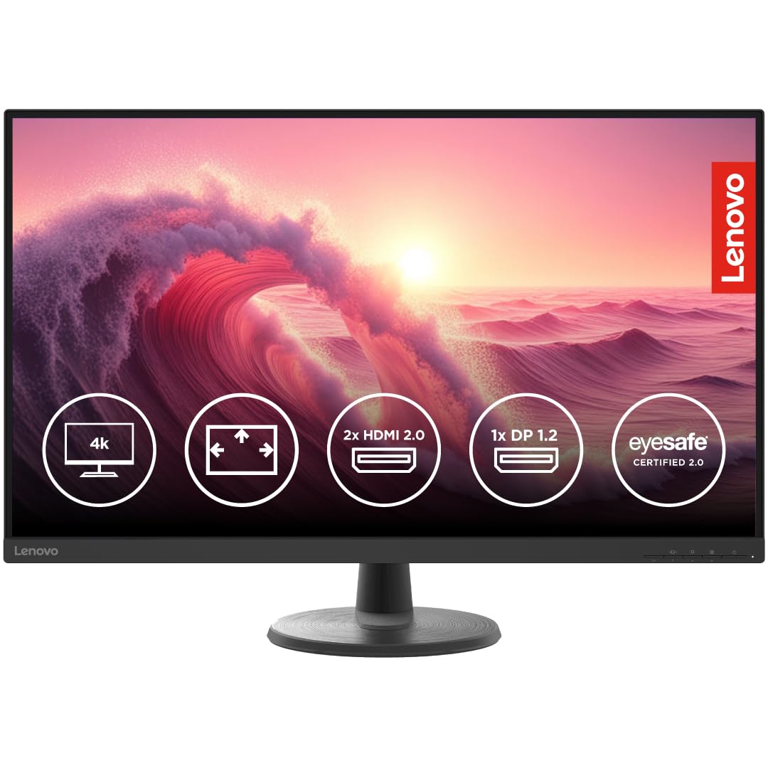 Lenovo D-Series 32 inch (80cm), 3840x2160 Pixels 4K Monitor | 60Hz, 72% NTSC, 4ms, 2xHDMI 2.0, DP 1.2, Tilt Stand, VESA Mount: for Home & Office use, 3 Year Warranty, Black, D32u-40 (B0CLCTLPP8) Amazon Price History, Amazon Price Tracker