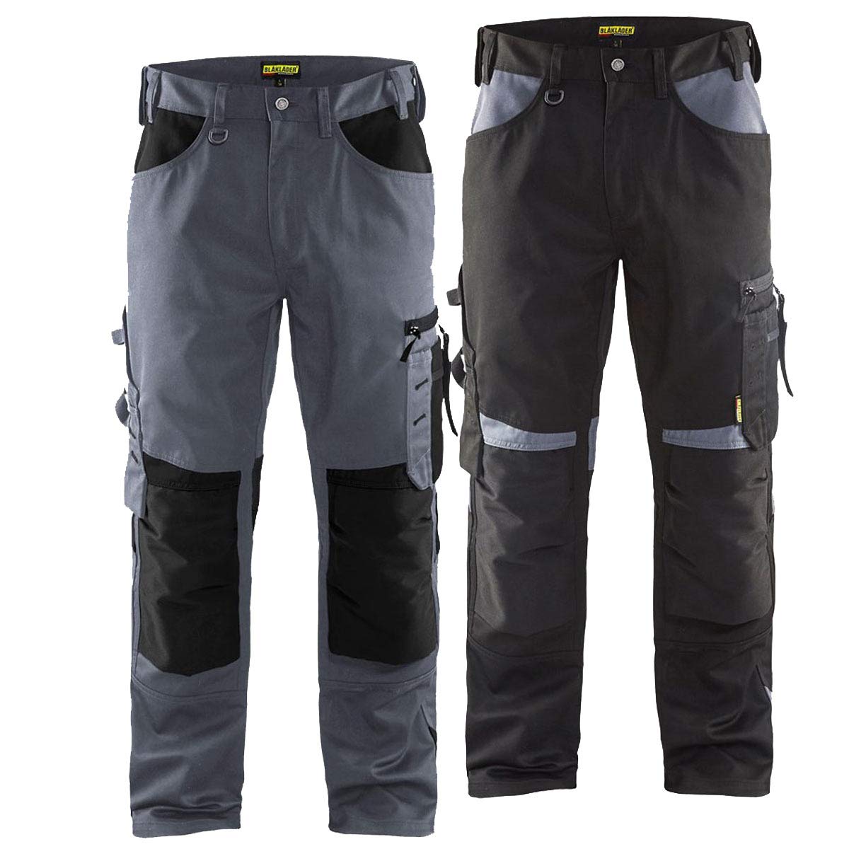Pantaloni da lavoro senza tasche per chiodi grigio pietra/nero C50