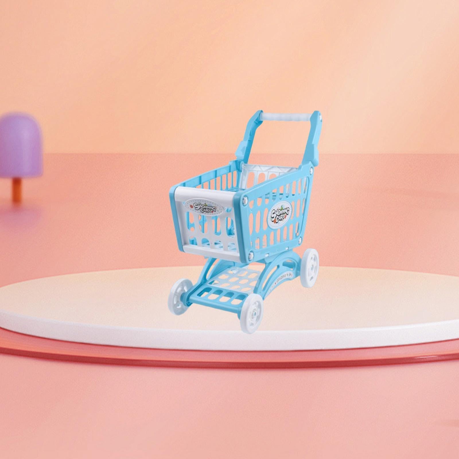 Carrito de Compras para Niños Juguete Carrito Supermercado Juego de Simulación Alimentación Interactiva Material PP Apto para Juegos de rol Educativos, Azul