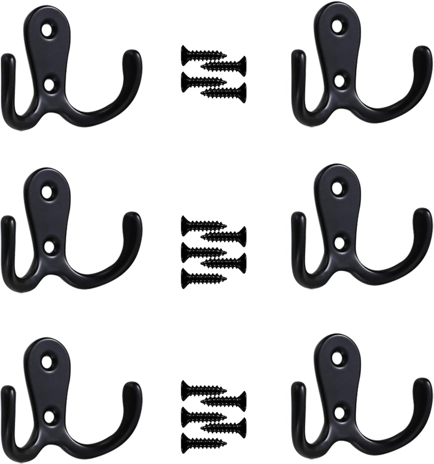 Amazon Basics AB4900-FB-5 Curved Robe Hook, Matt Black : Amazon.co.uk ...