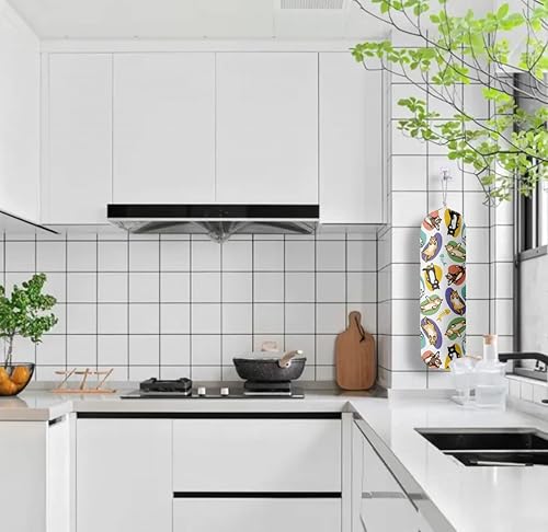 Miniatura 6 de Organizador de bolsas de comestibles con patrón de gato para bolsas de compras, bolsas de plástico de montaje en pared, dispensadores de