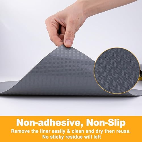 Miniatura 6 de Revestimiento de estante de cocina, revestimiento de gabinete no adhesivo, impermeable, antideslizante, material EVA grueso para estantes, armarios,