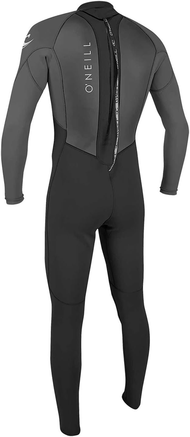 O'Neill Men's Reactor-2 3:2mm Back Zip Full Wetsuit, Lightweight Warmth with Good Flexibility for Surfing, Paddleboarding, Kayaking, Black/Graphite, Large - Image 2