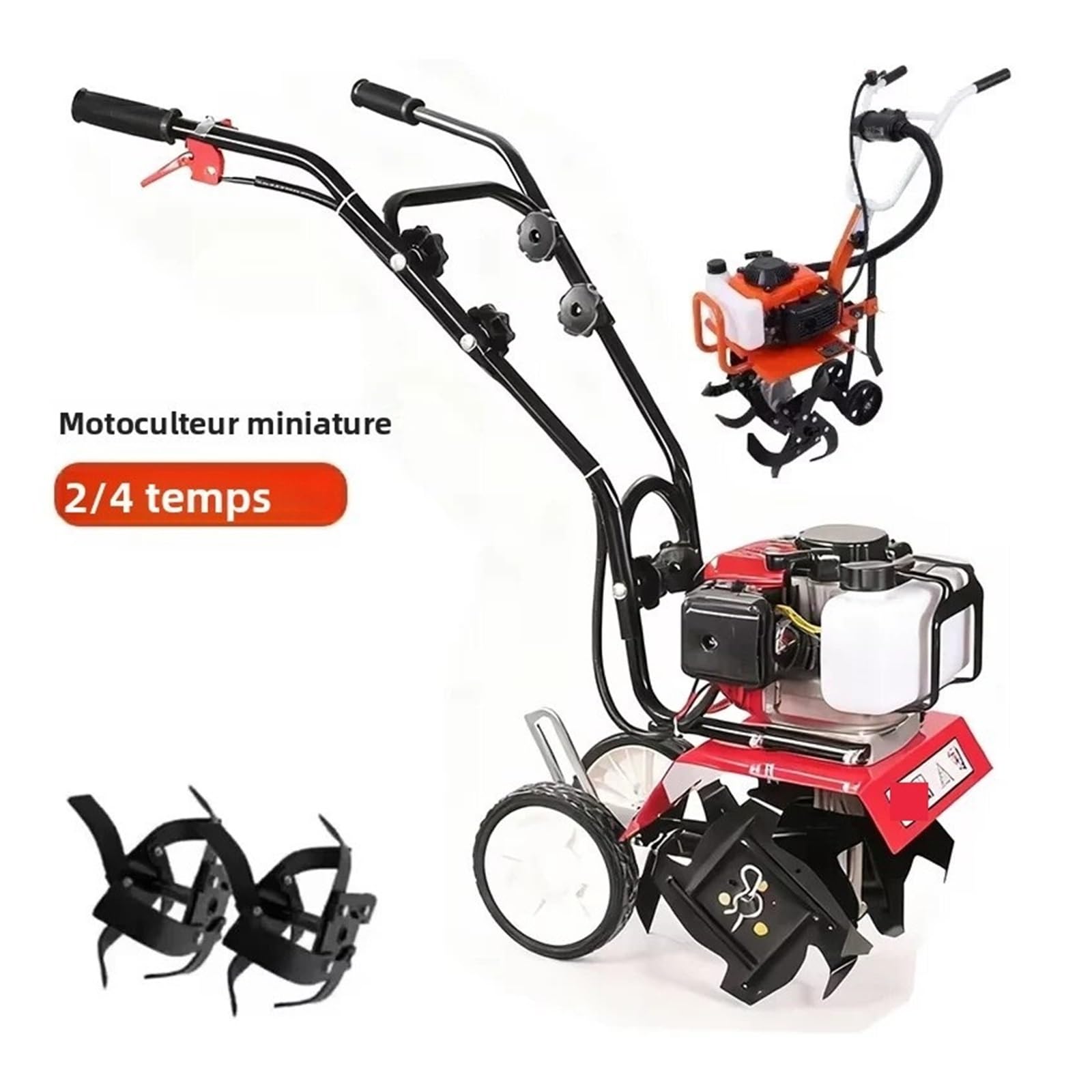 Coltivatore elettrico da giardino, 2 tempi a 4 tempi, alimentato a gas, mini passeggiata dietro il suolo, macchina rotativa per diserbo e preparazione del terreno