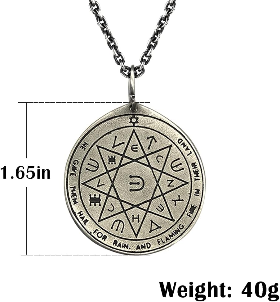 NIGHTCRUZ Key of Solomon Pendant Necklace, The Seventh Pentacle of Mars - Image 2