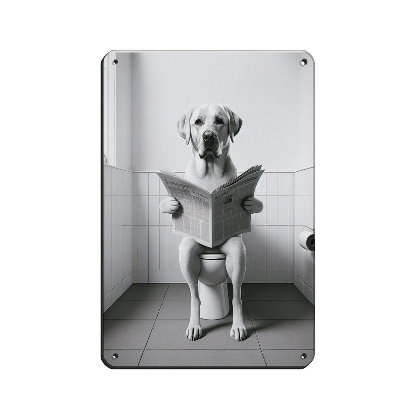 Labrador Retriever, Funny Bathroom Decor Tin Sign Vintage Metal Pub Club Cafe Bar Home Wall Art Decoration Poster Retro 8x12inch(20x30cm)