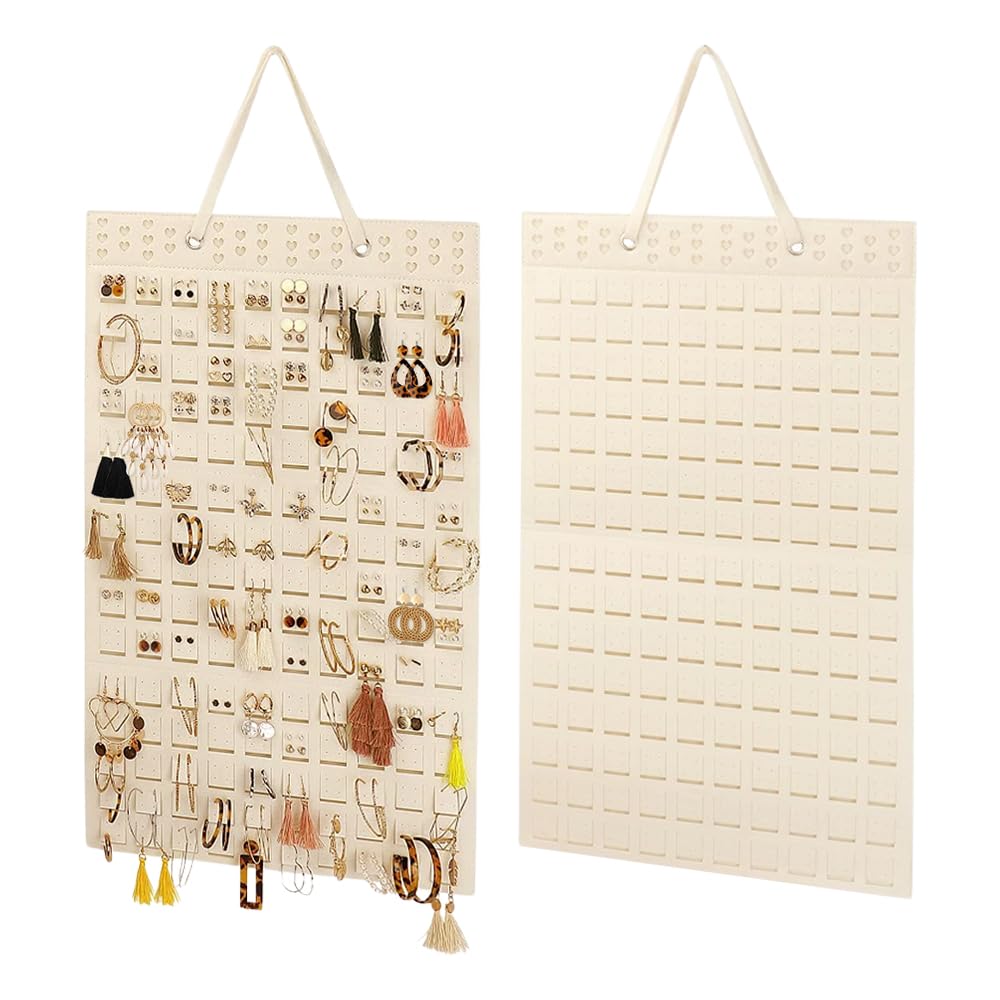 Organisateur Bijoux Mural En Feutre 57x35cm - Porte-Boucles D'Oreilles, Colliers, Bagues - Gain De Place