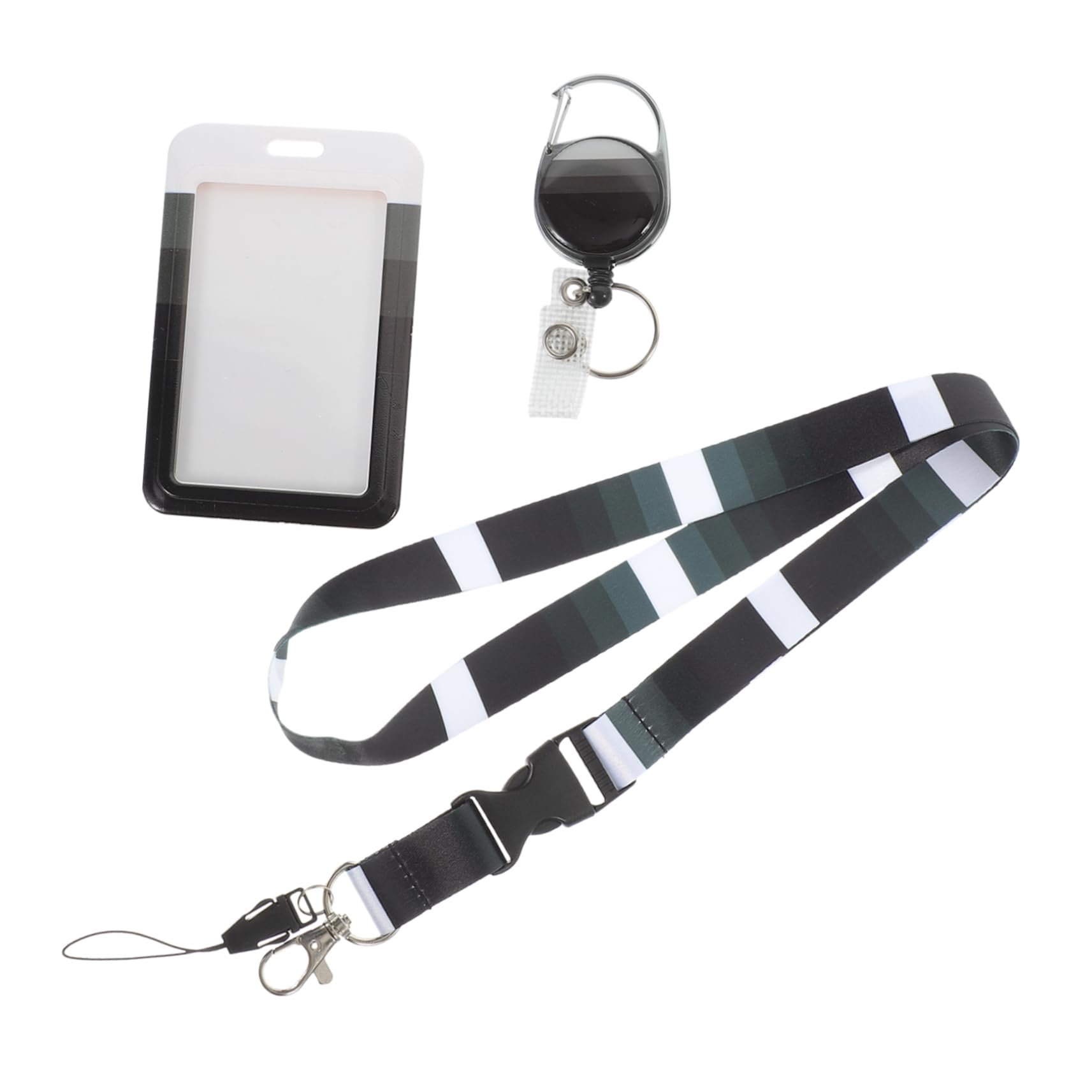 HOMSFOU 5 Stück Abnehmbarem Lanyard Wasserdichte Schutzhülle für Ausweise Busfahrkarten und Kreditkarten Transparente Ausweishülle für Büro Schule und Veranstaltungen