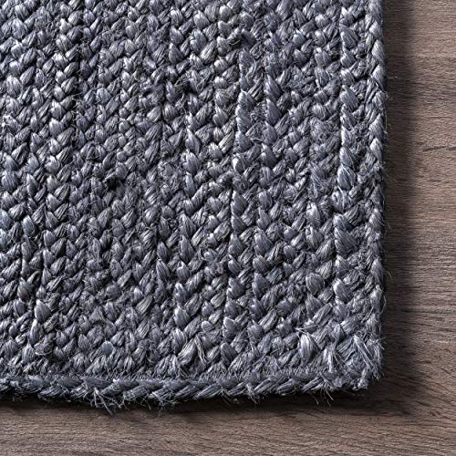 Nuloom Rigo Hand Woven Farmhouse Jute Runner Rug, 2' 6" X 10', Navy #TOP3