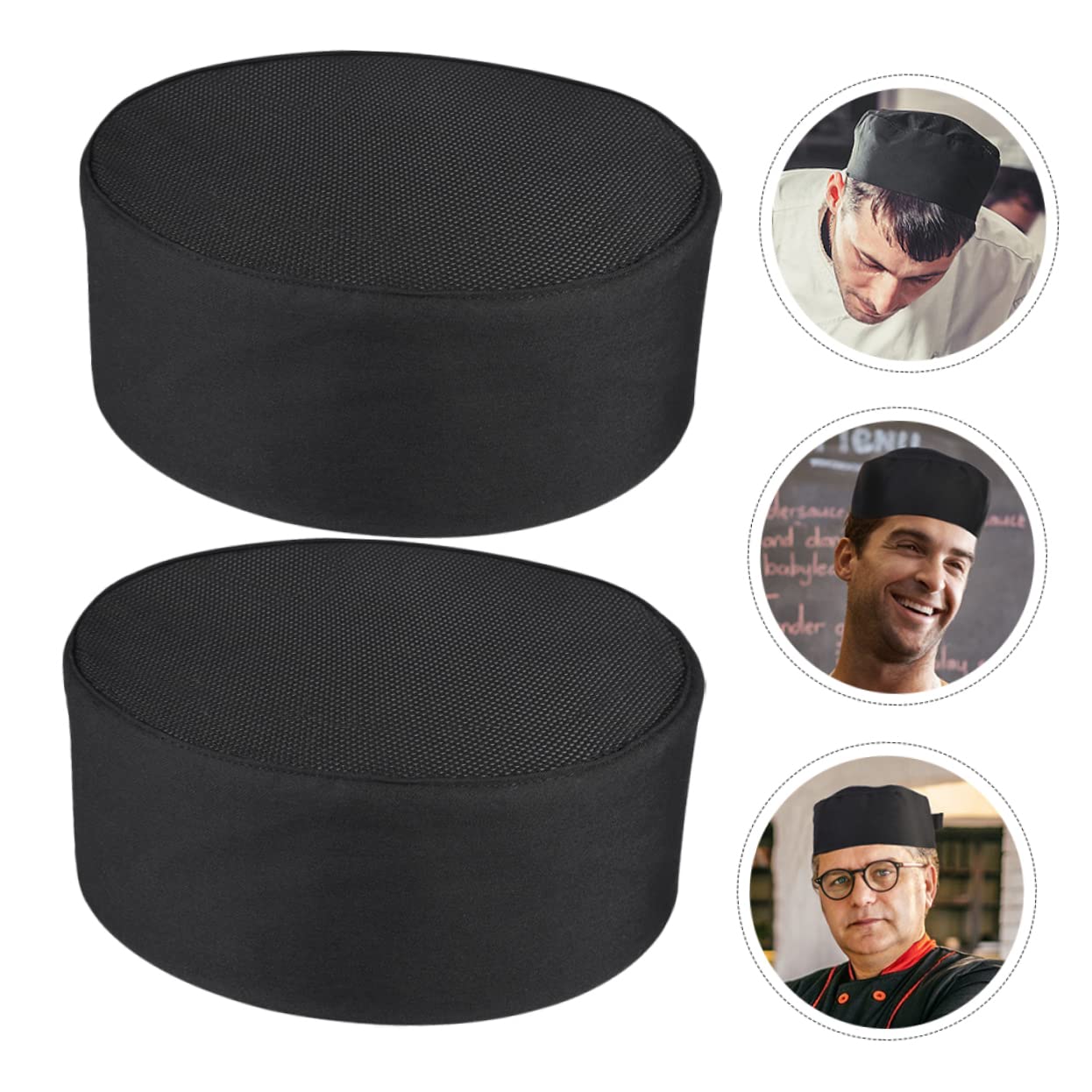 DOITOOL 6 Pz Cappello da Cuoco Berretto da Cuoco Traspirante Calotte Craniche da Cucina Cappelli da Chef da Donna Cappello Bouffant da Chef Soffice Uomini e Donne Coulisse Stoffa