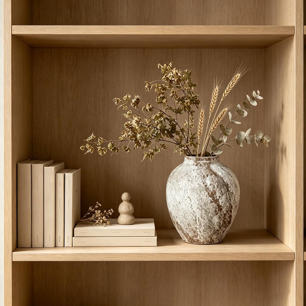 Bodenvase Groß Keramik Vasen Keramik Vintage Terrakotta Rustikale Bauernhaus Wohnzimmer Deko füR Teestube Tisch Studie 10 * 17 * 34CM