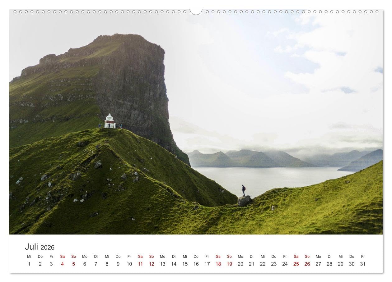 Färöer - Die wunderschönen Inseln im Norden. (hochwertiger Premium Wandkalender 2026 DIN A2 quer), Kunstdruck in Hochglanz: Kommen Sie mit auf eine außergewöhnliche Entdeckungsreise in den Färöer.