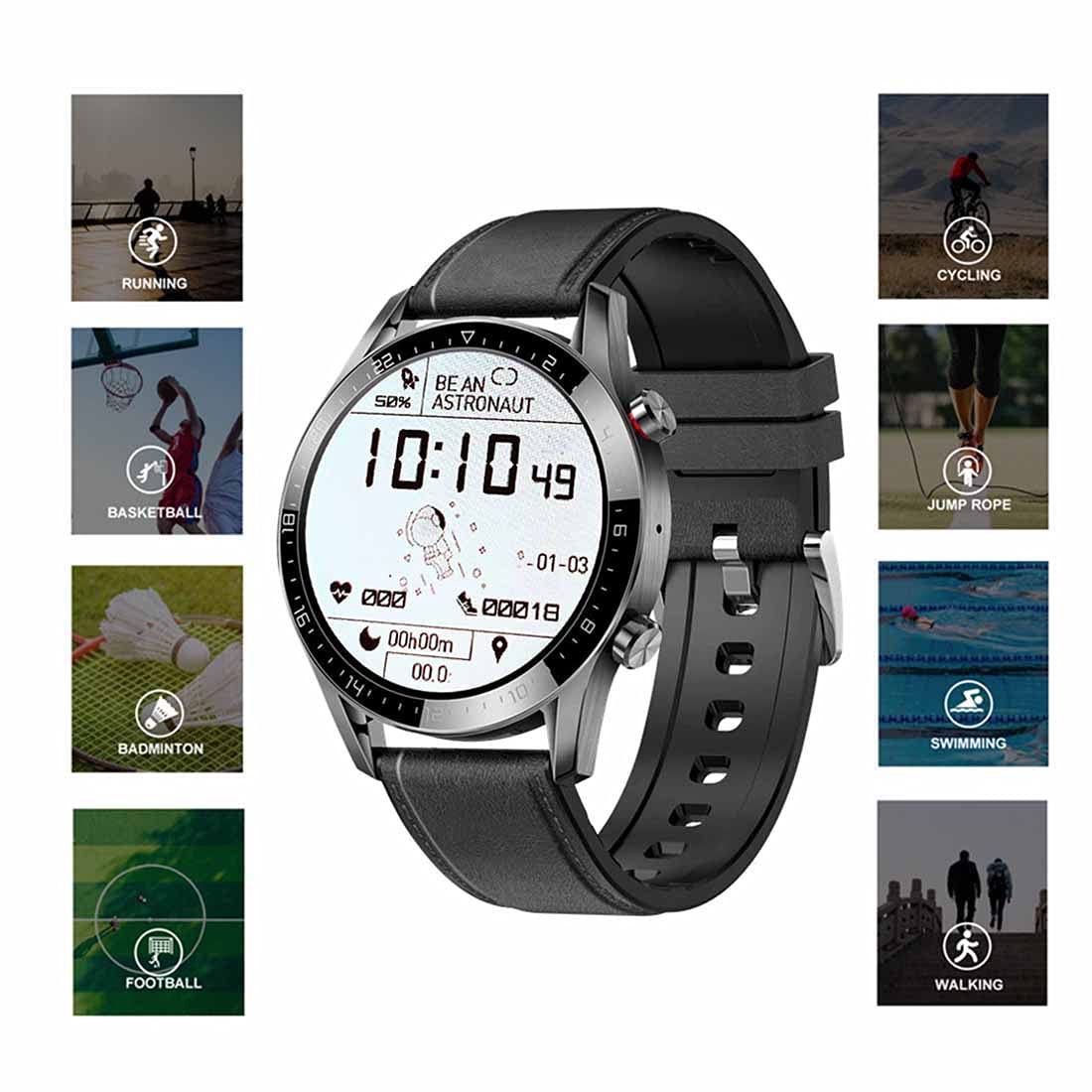 Fitness Tracker, Smart Watches IP67, wodoszczelny do snu, ciśnienia krwi, pulsometr, zegarek 1,2 cala, Full Touch, stoper, aktywność, zegarek do biegania, unisex, czarny, Pasek