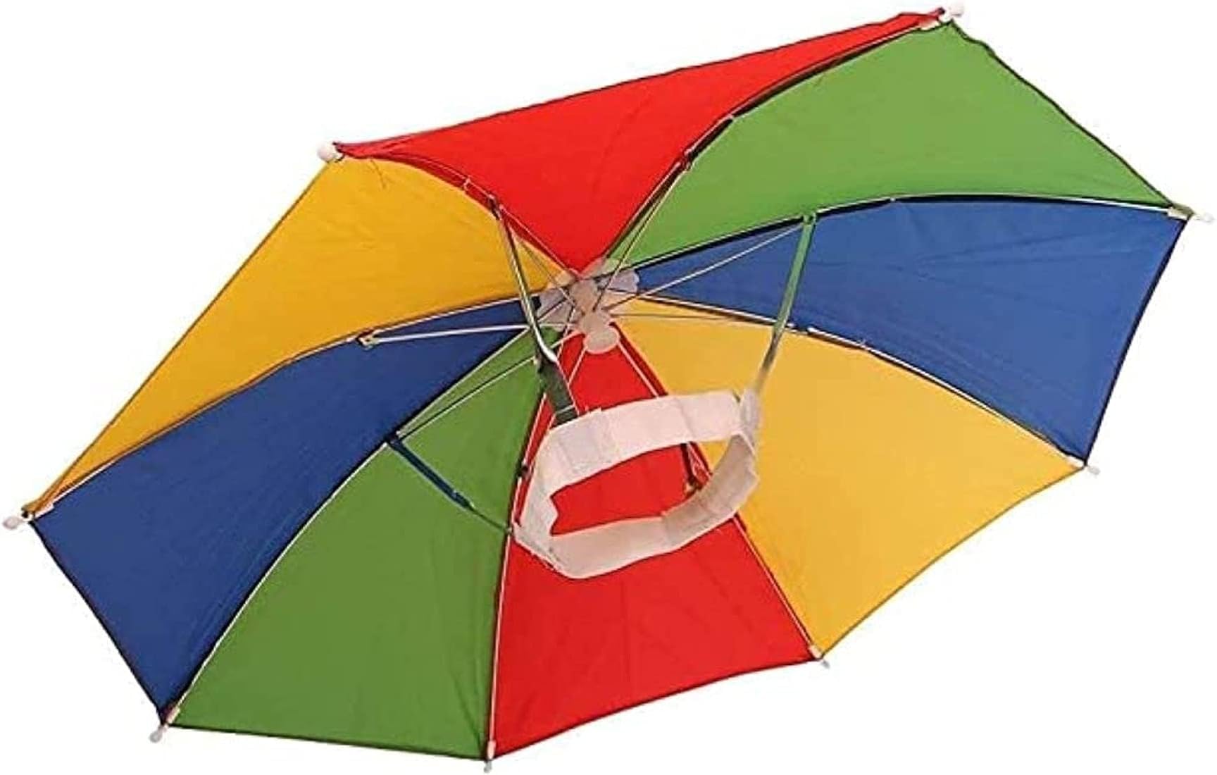 Rainbow Umbrella Hat, Hands-Free Head Cap Umbrella for Kids, Multicolour-image-10