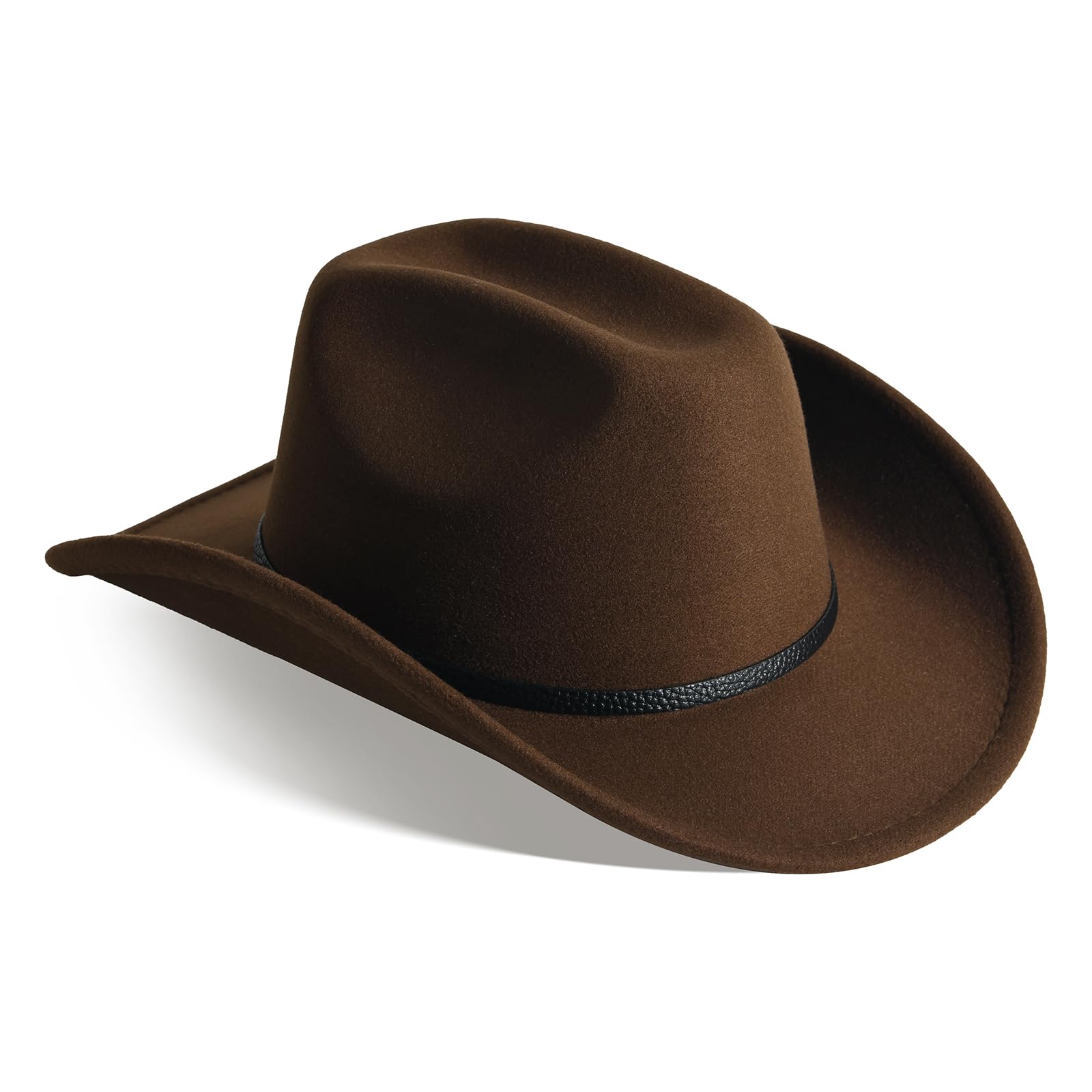 Willheoy Unisex Cowboyhut Schwarz Herren Cowgirl Kostüm Damen mit Band Werternhut Cowboyhut Fasching