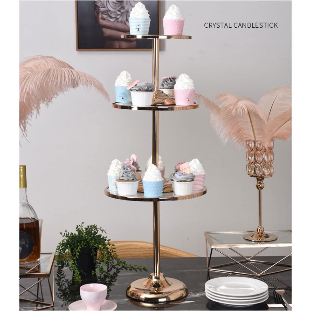 Ronde taartstandaard voor desserttafel Gegalvaniseerde gouden dessertstandaard Metalen cupcake-voetstukhouder voor gebaksnoep Display Plate Event