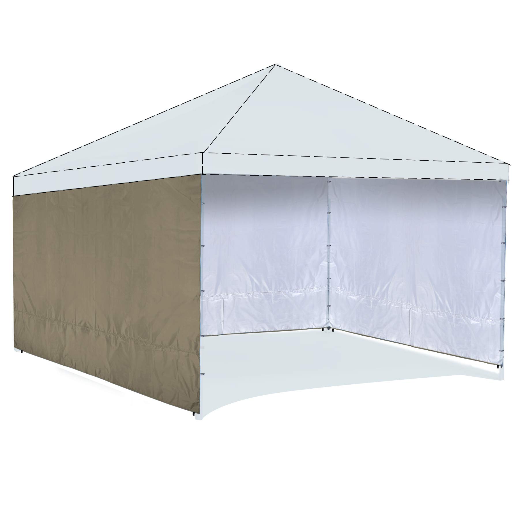 REDCAMP Instant Canopy Sidewall for 10x10ft Pop Up Canopy, 3 Pack Sunwall, Khaki