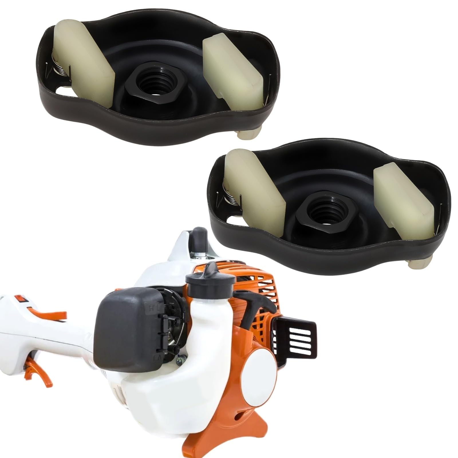 eMagTech 2Pcs Starter Pawl Cup Lawn Mower Starter Pawl Bracket Compatible with Stihl FS38 FS40 FS55 FS56RC FS70 4140 190 2010 Black 50x23.5x7mm - Image 2