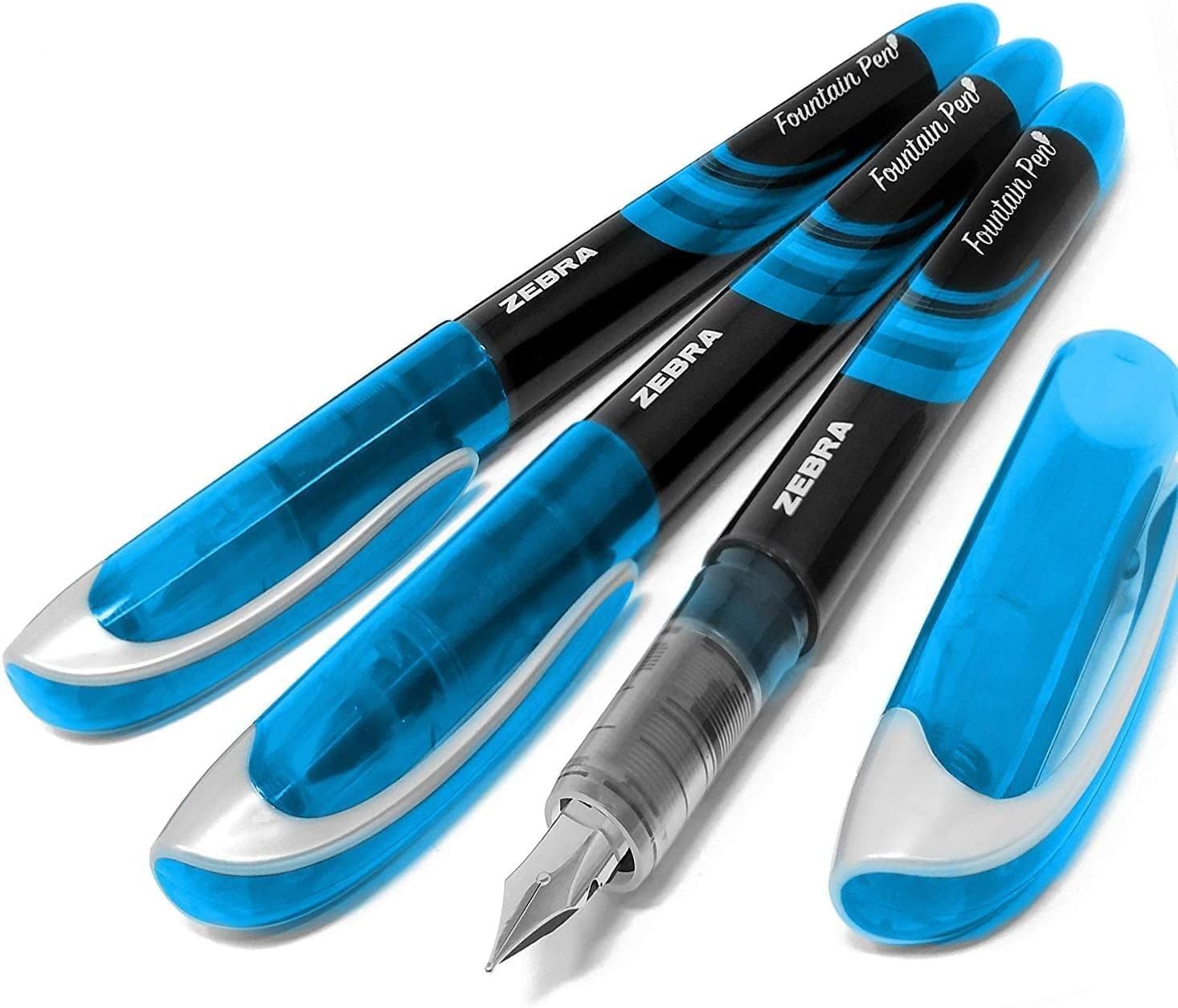 Zebra Fuente - Disposable Fountain Pen - 1.0mm Fine Nib 0.6mm Line Width - In Envelope Gift Packaging - Pack of 4 (Teal) - Image 4