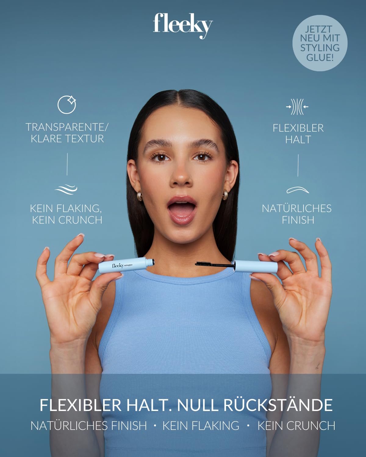 Fleeky Augenbrauen Lifting Set mit Styling Glue und Keratin Pflege - DIY Brow Lift Kit - Voluminöse & Definierte Augenbrauen - Schonend & Einfach - hält bis zu 4-6 Wochen - Made in EU