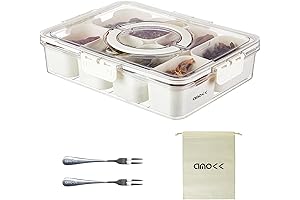 Divided Snack and Charcuterie Container for Picnics