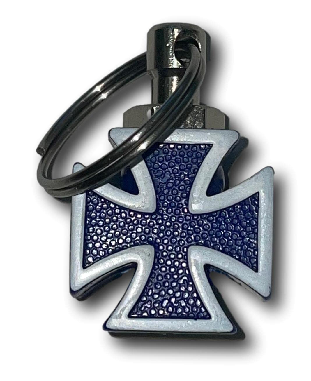 KUSTOM66 Key Ring Cross Blue, blue, S