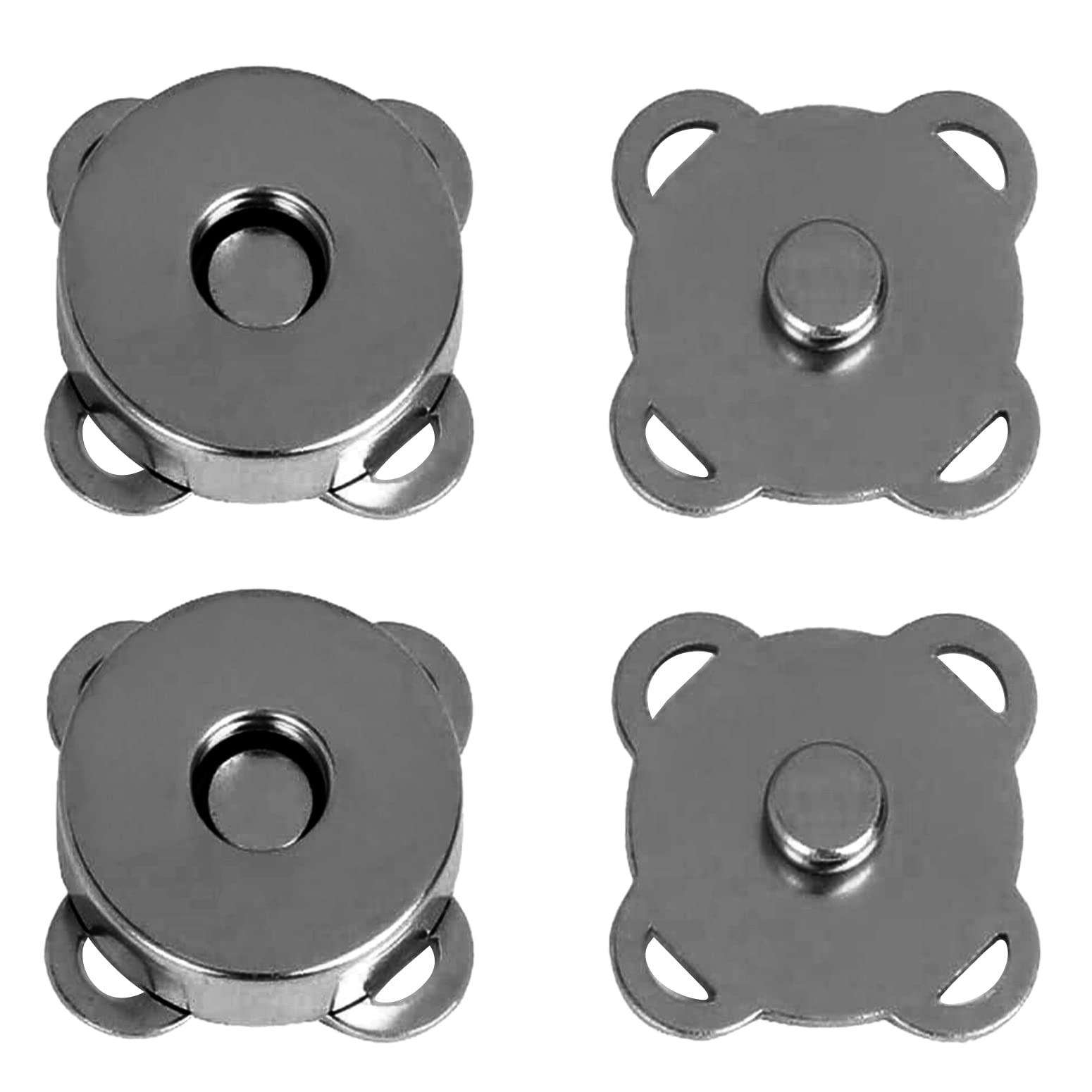 12 Sets Magnetic Snaps Buttons Sew in Magnetic Plum Bag Clasps Button Snaps for Purses Handbag Clothes Scrapbooking Closure Fastener Sewing Craft DIY (15mm) (Black)