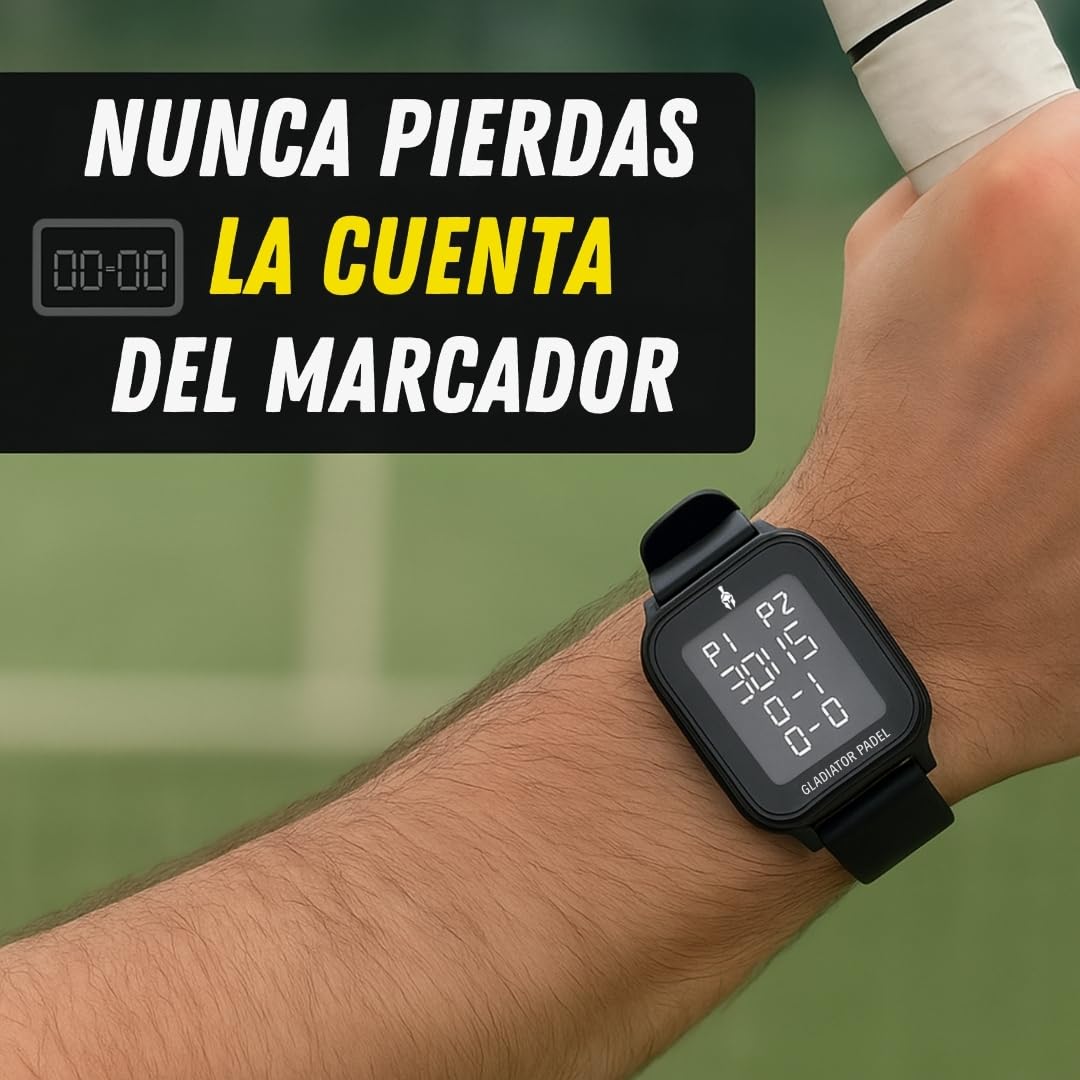 Reloj Contador de Puntos Electrónico para Pádel, Tenis, Pickeball y Ping Pong con Alarma y Cronómetro Resistente al Agua