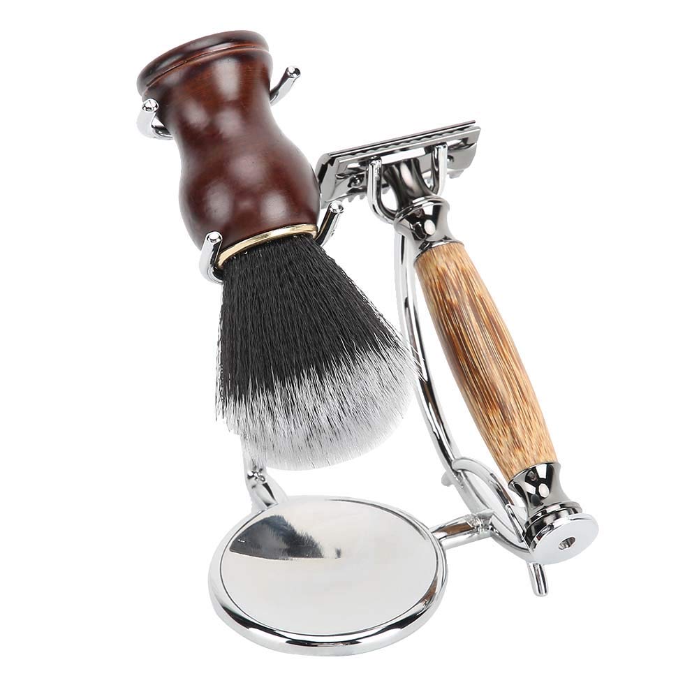 Supporto Per Rasoio E Pennello Barba Curvo, Placcatura in Metallo Supporto Barba Classico Rasoio Manuale Pennello Barba Supporto Per Ciotola Di Sapone Galvanotecnica Supporto Barba Meta