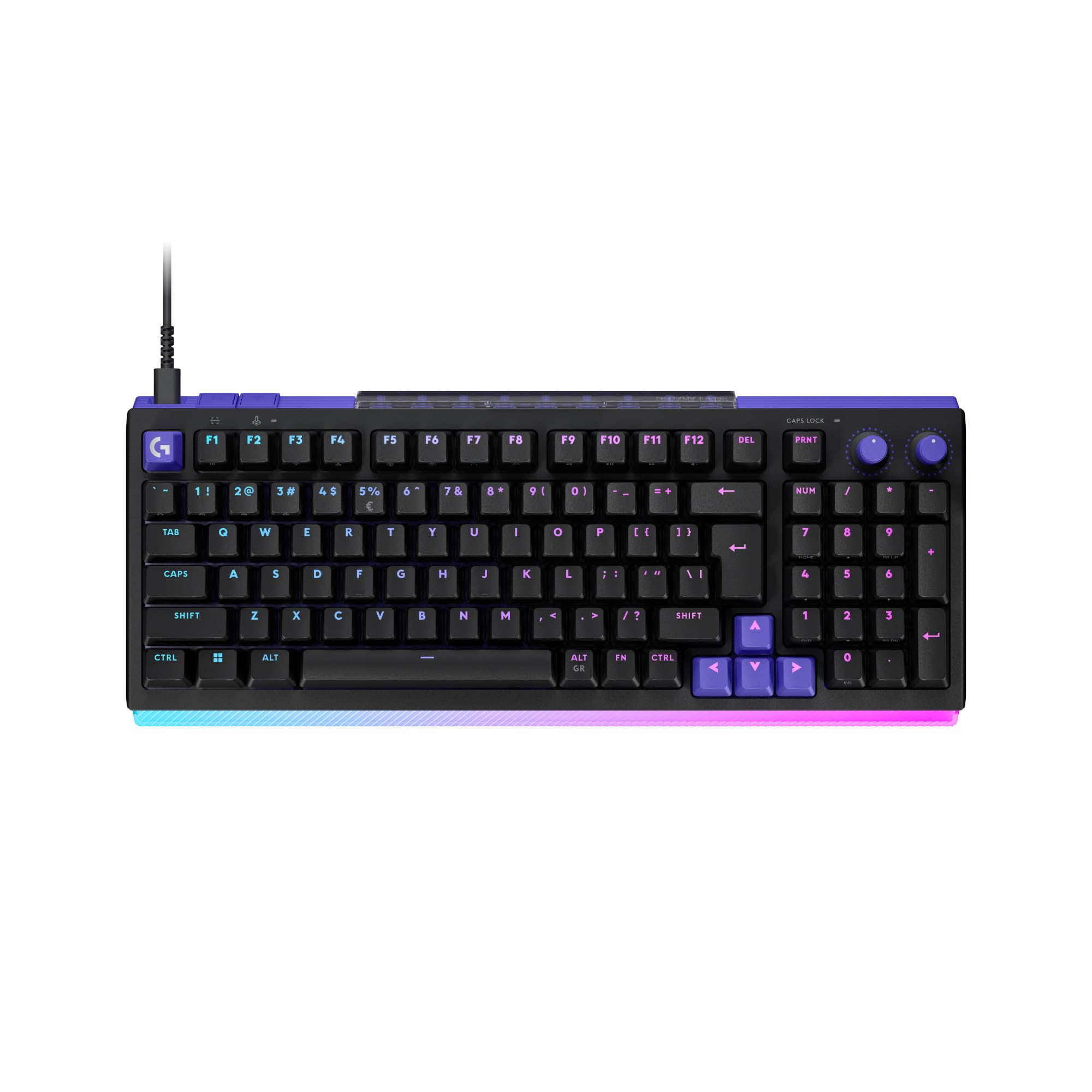 Logitech G G512 X 98 DUAL SWAP, analogowa/mechaniczna klawiatura do gier z wymiennymi czujnikami TMR, częstotliwość odświeżania 8K, SZYBKIE WYZWALANIE, LIGHTSYNC RGB, PC, Mac, US INT'L QWERTY - Czarny