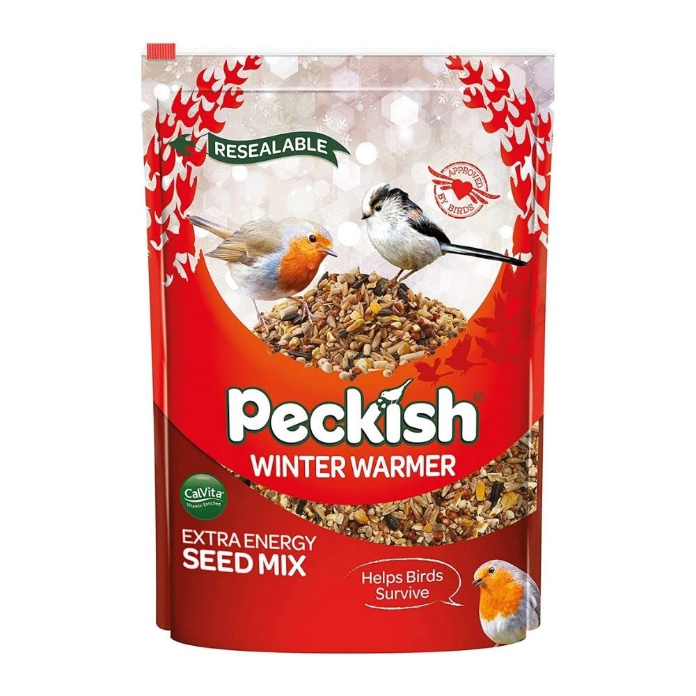 Peckish Winter Warmer Wild Bird Feeding Seed Mix, Extra Energy, High Fat - 1 Kg