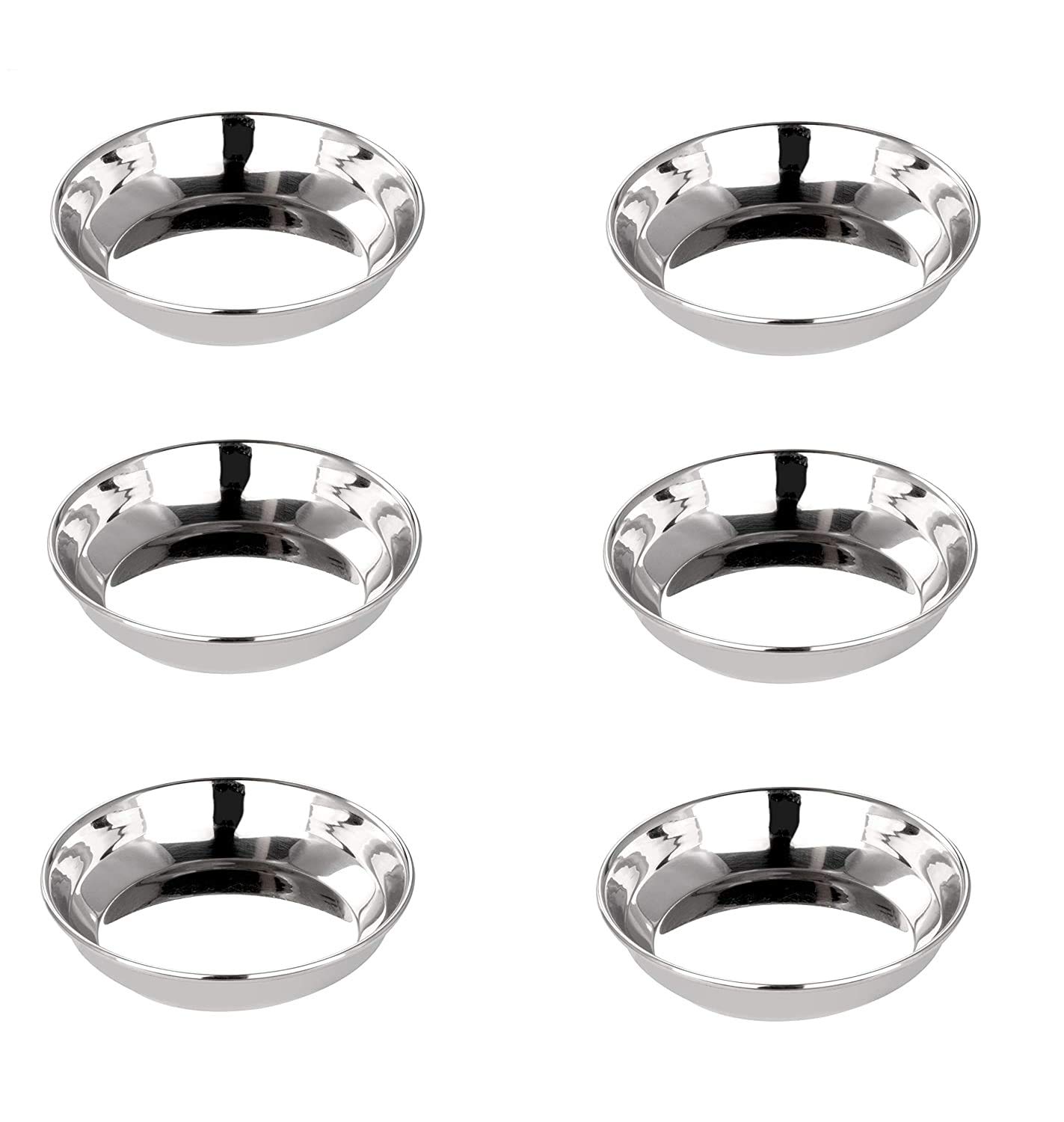 Thali en acier inoxydable argenté Ethnic Choice service de table haut de gamme durable 6 pièces