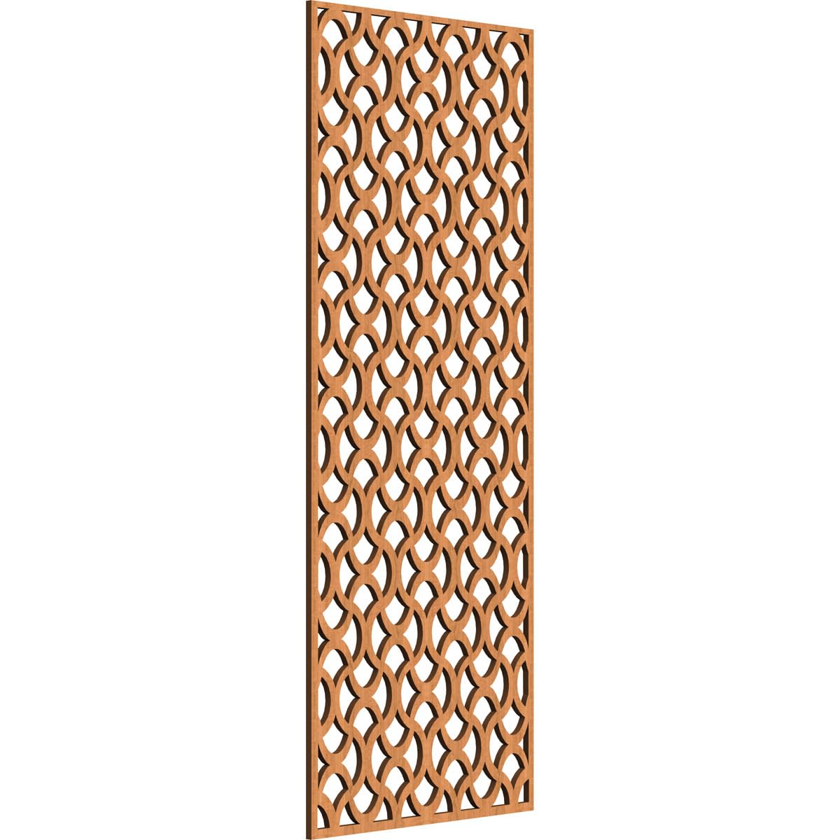 15 3/8"W x 39 3/8"H x 1/4"T Resort Decorative Fretwork Wood Wall Panels, Cherry