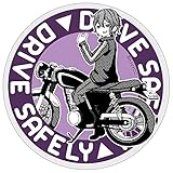 ゆるキャン△ ステッカー [デザイン:19.BIKE-志摩咲(pp)] 直径約90ミリ ゆるキャン ミニ マグネットステッカー マグネット 普通郵便発送