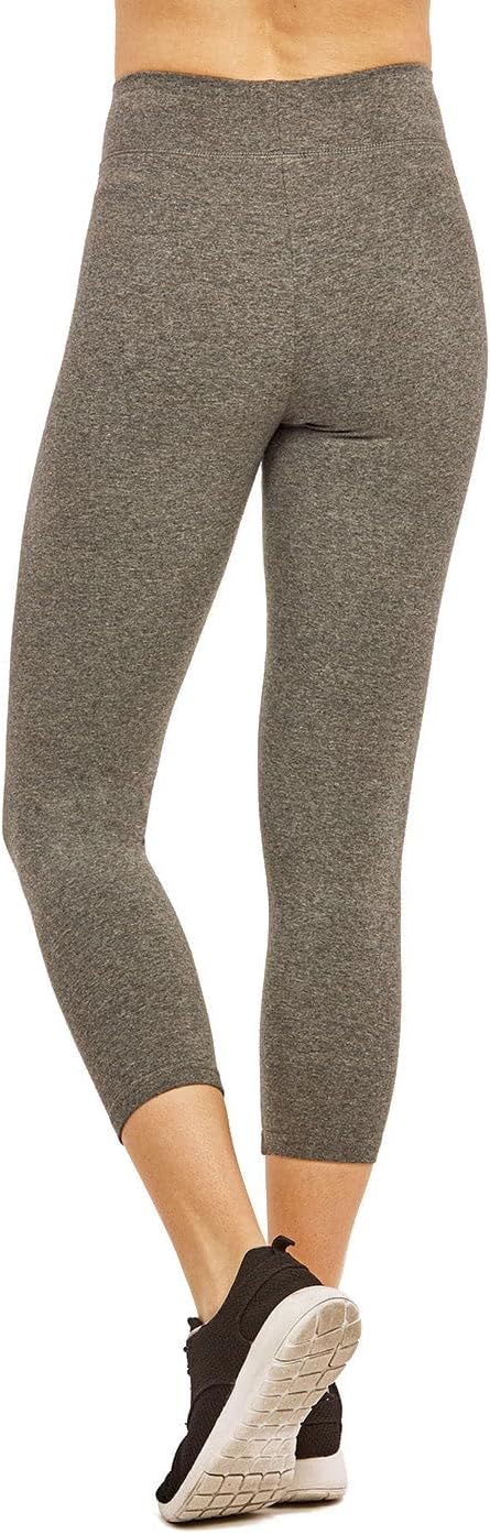 Sofra Women's Soft Cotton Capri Leggings