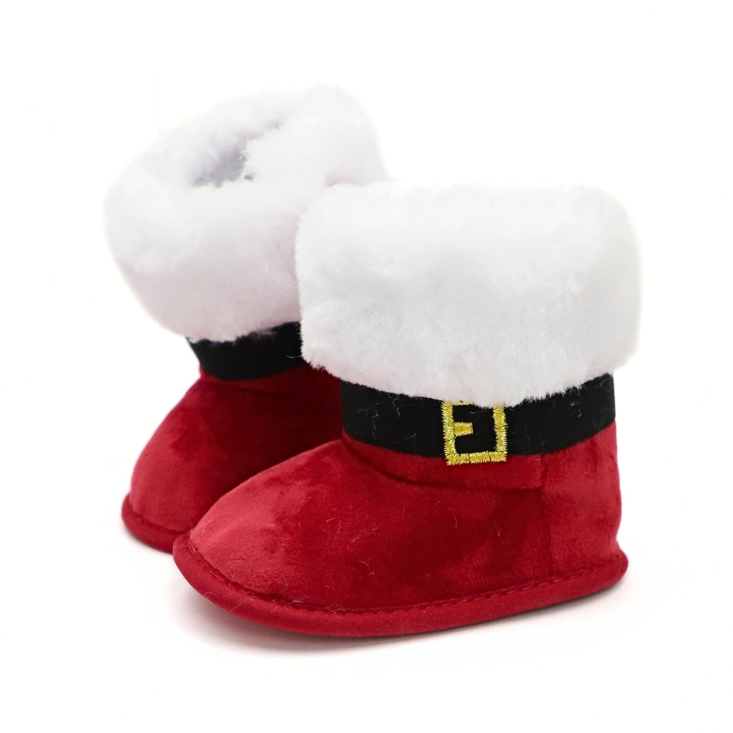 RABEISIR NEW YEAR's Snow Boots for Baby Girls, Soft Sole Toddler First Walker Winter Warm Crib Shoes , For Holiday & Party Dressing (Red, Infant, 0 Months, Age Range, US Footwear Size System, 6 Months, Medium)